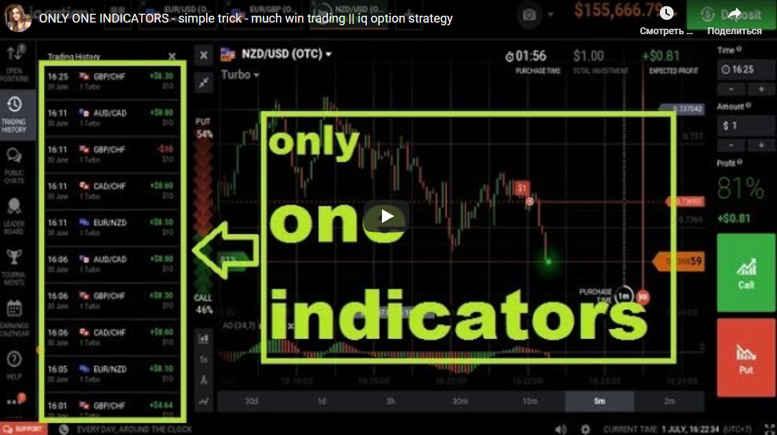 ONLY ONE INDICATORS - simple trick - much win trading -- iq option strategy|7:44